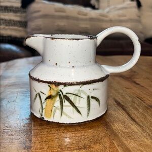 Handcrafted Ceramic Pitcher with Bamboo Design